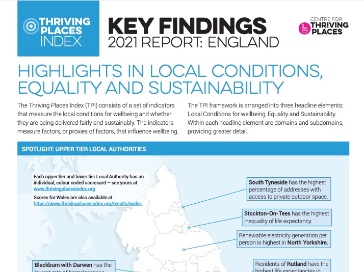 Thriving Places Index 2021 Key Findings